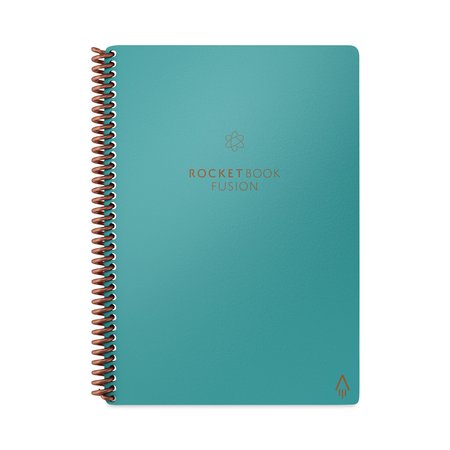 ROCKETBOOK Fusion Smart Notebook, Seven Assorted Page Formats, Teal Cover, 8.8 x 6, 21 Sheets EVRF-E-RCCCEFR